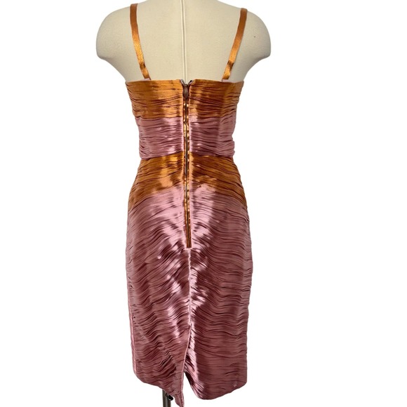 Burberry Prorsum Runway Metallic Lamé Pleated Bustier Dress Bodycon IT 42 / US 8 - Picture 4 of 15